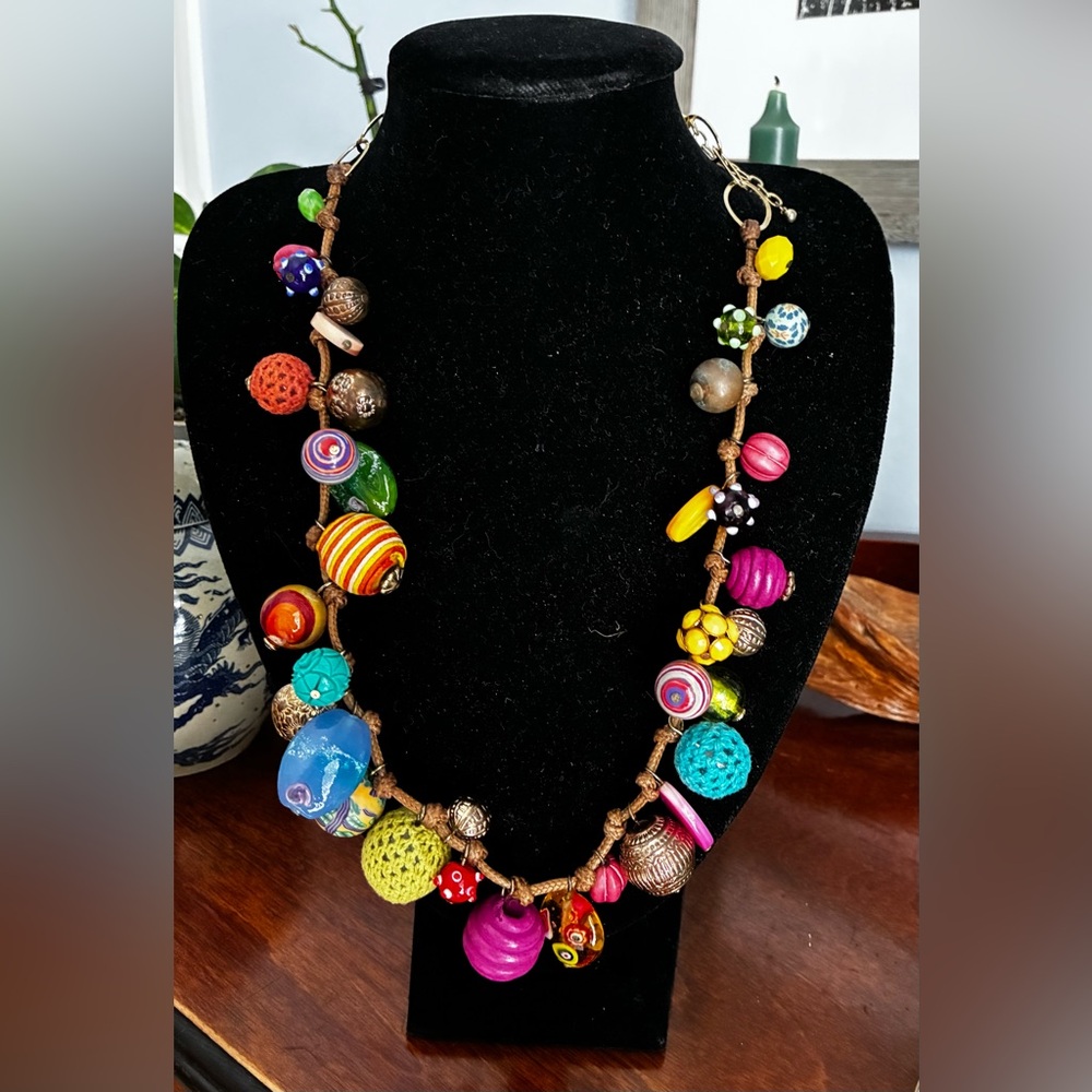Colorful Vintage Bohemian Beaded Necklace